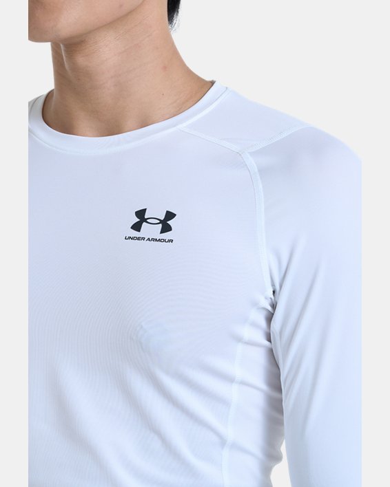 Men's HeatGear® Long Sleeve in White image number 3